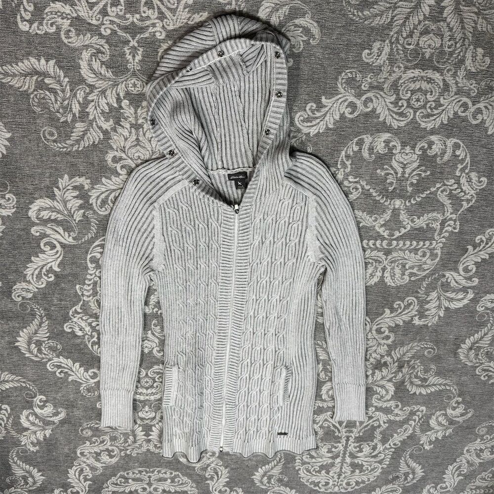 Eddie Bauer Women's Hooded Full-Zip Jacket Gray Size S Casual